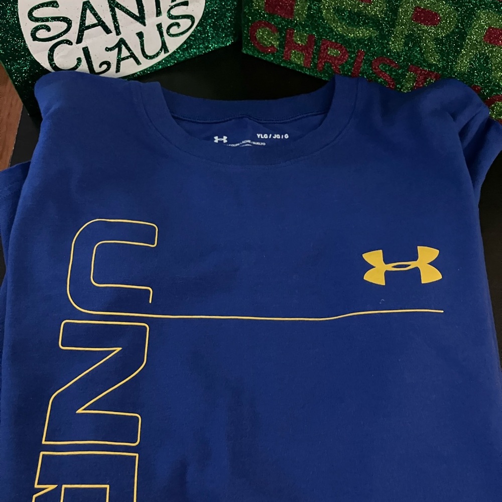 Under Armour Kids Royal Blue Tee with Yellow Logo